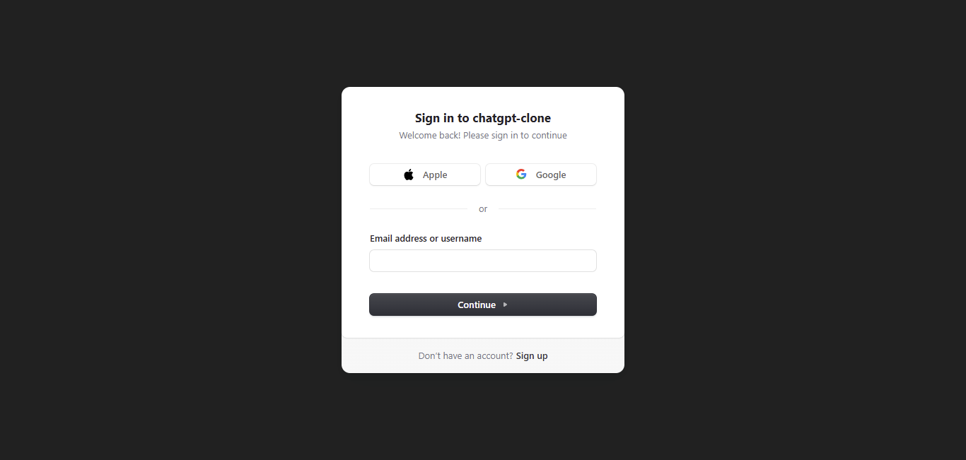 ChatGpt-clone Auth